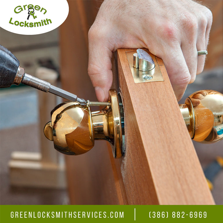 Green locksmith provides door replacement service in Daytona Beach & Ormond Beach, FL